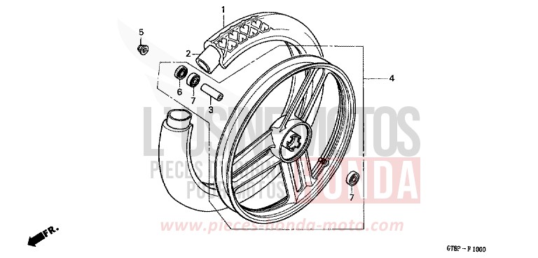 ROUE AVANT de Wallaroo FLASH RED (R119) de 1993