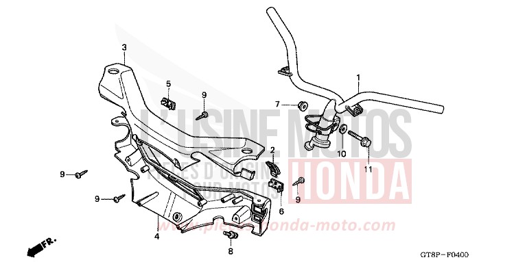 TUYAU DE GUIDON/REVETEMENT DE GUIDON de Wallaroo ROSS WHITE (NH196) de 1993