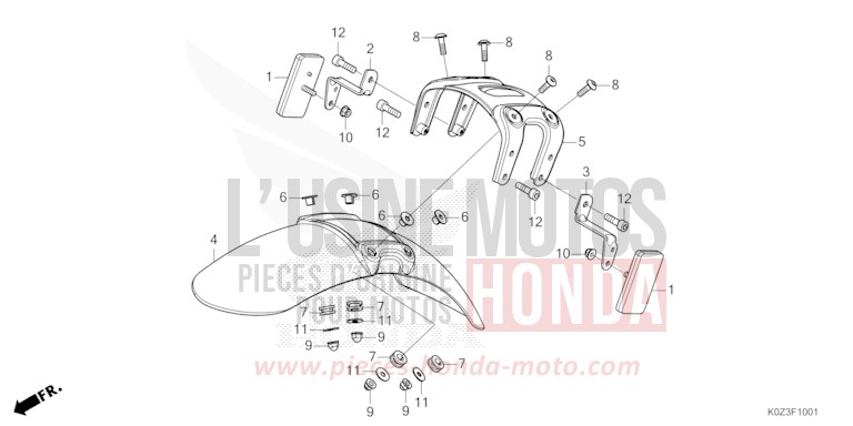 AILE AVANT (CB350RS/GB350S) de GB350S GUNMETAL BLACK METALLIC (NHC52) 2025