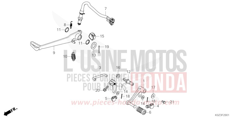 PEDALE (CB350RS/GB350S) de GB350S GUNMETAL BLACK METALLIC (NHC52) 2025