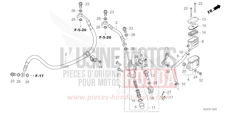 REAR BRAKE MASTER CYLINDER de GB350S PEARL DEEP MUD GRAY (NHC47) 2025