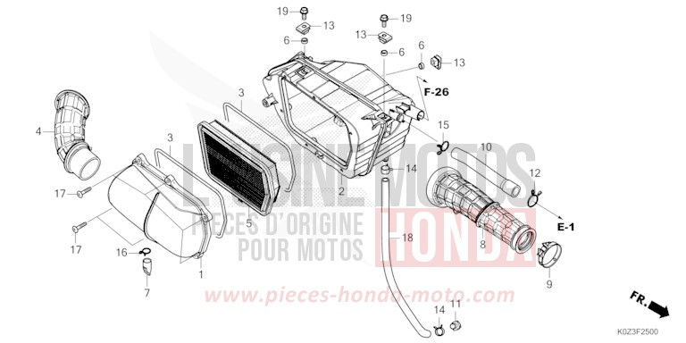 FILTRE A AIR de GB350S PEARL DEEP MUD GRAY (NHC47) 2025