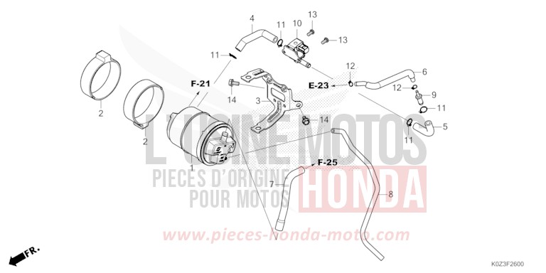 CUVETTE de GB350S PEARL DEEP MUD GRAY (NHC47) 2025