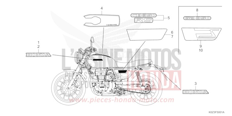 EMBLEME/RAYURE (CB350RS/GB350S) de GB350S PEARL DEEP MUD GRAY (NHC47) 2025