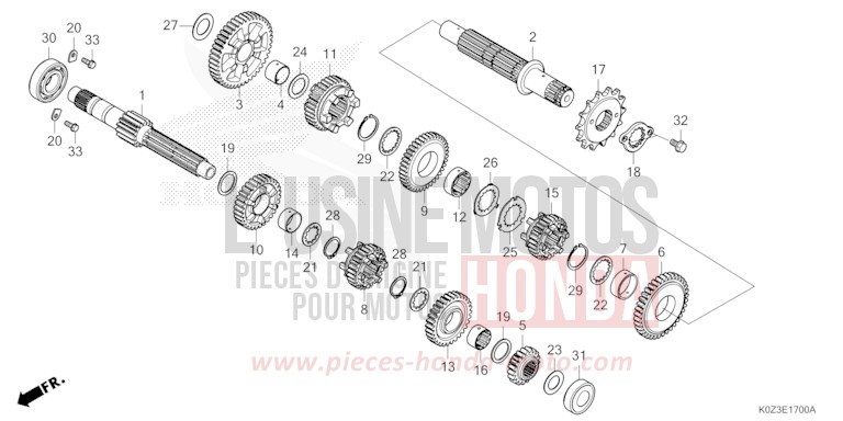 BOITE DE VITESSES de GB350S PUCO BLUE (B187) 2025