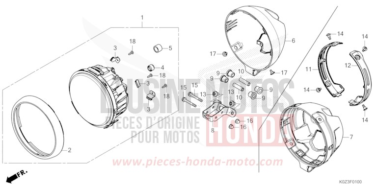PROJECTEUR de GB350S PUCO BLUE (B187) 2025