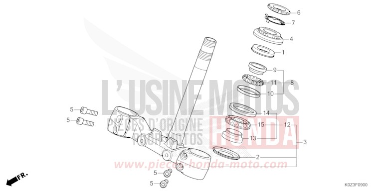 TIGE DE DIRECTION de GB350S PUCO BLUE (B187) 2025
