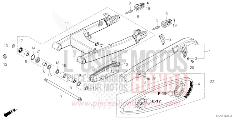 BRAS OSCILLANT de GB350S PUCO BLUE (B187) 2025