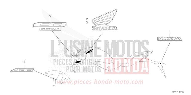 MARQUE (CB650RA/CB650RAC) de CB650R MAT GUNPOWDER BLACK METALLIC (NH436) 2026