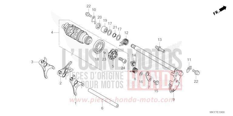 BARILLET DE SELECTION de CBR650R GRAND PRIX RED (R380) 2026