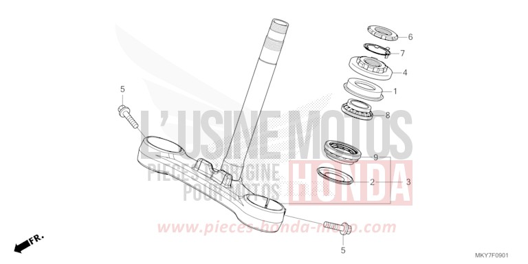 TIGE DE DIRECTION (CBR650RA/CBR650RAC) de CBR650R GRAND PRIX RED (R380) 2026