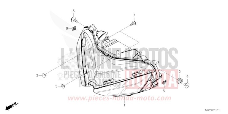 PROJECTEUR (CBR650RA/CBR650RAC) de CBR650R GRAND PRIX RED (R380) 2026