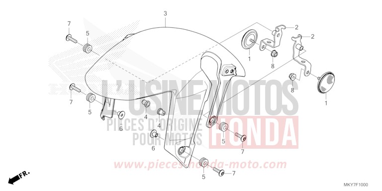 AILE AVANT de CBR650R GRAND PRIX RED (R380) 2026