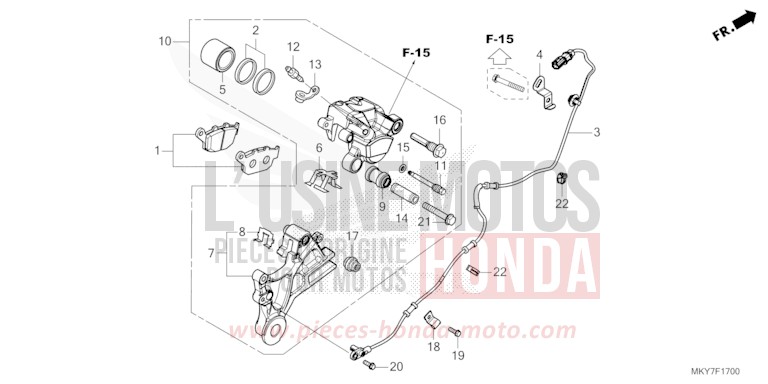 ETRIER DE FREIN ARRIERE de CBR650R GRAND PRIX RED (R380) 2026