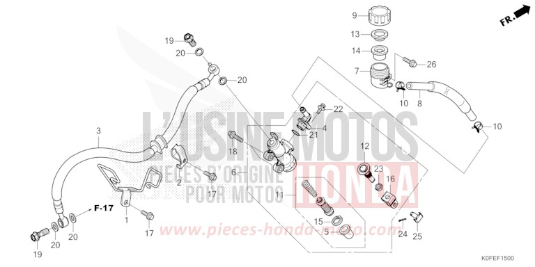 REAR BRAKE MASTER CYLINDER de Monkey MILLENNIUM RED 2 (R408) 2025