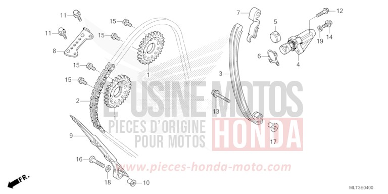 CHAINE A CAMES/TENDEUR de CB1000GT GRAND PRIX RED (R380) de 2026