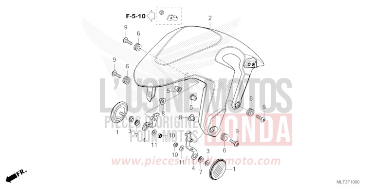 AILE AVANT de CB1000GT GRAND PRIX RED (R380) de 2026