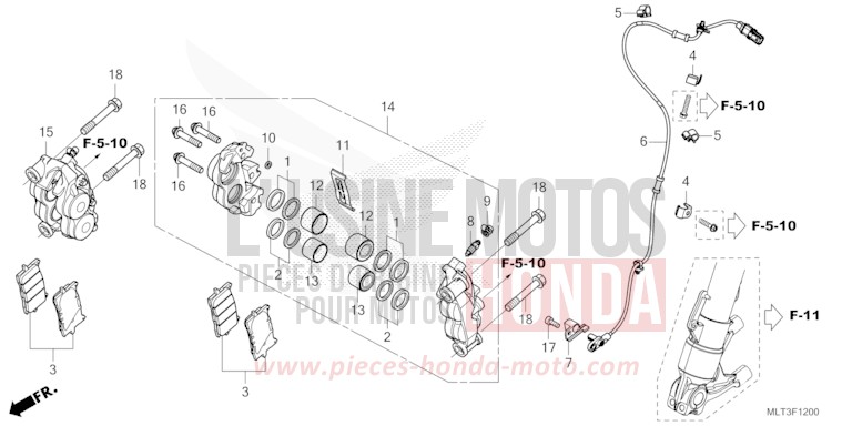 ETRIER DE FREIN AVANT de CB1000GT GRAND PRIX RED (R380) de 2026