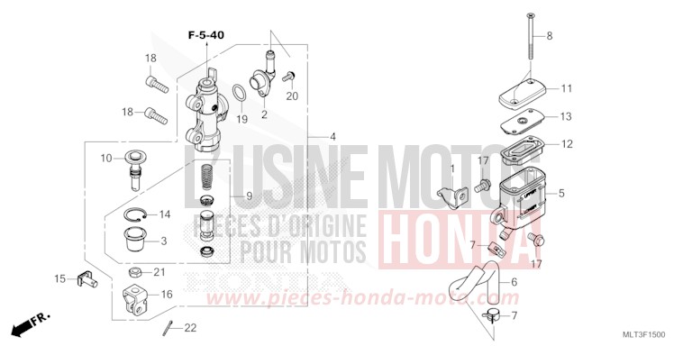 REAR BRAKE MASTER CYLINDER de CB1000GT GRAND PRIX RED (R380) 2026