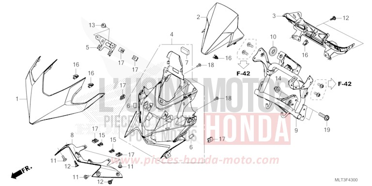PANNEAU SUPERIEUR de CB1000GT GRAND PRIX RED (R380) 2026
