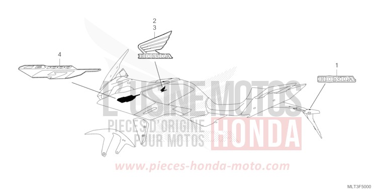 MARQUE/RAYURE (ED,FO,PH,TH) de CB1000GT GRAPHITE BLACK (NHB01) 2026
