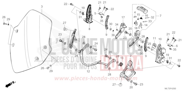 PARE-BRISE de CB1000GT PEARL DEEP MUD GRAY (NHC47) 2026