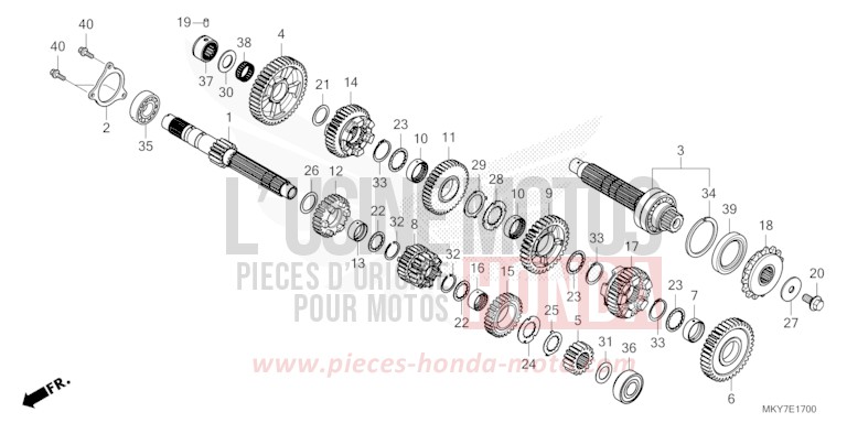 BOITE DE VITESSES de CB650R MAT GUNPOWDER BLACK METALLIC (NH436) de 2026