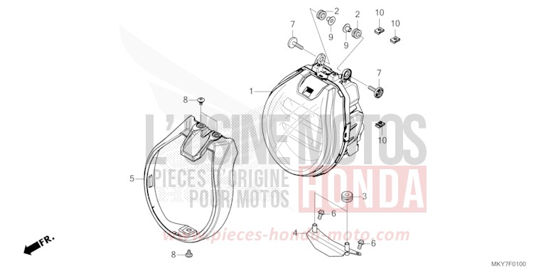 PROJECTEUR (CB650RA/CB650RAC) de CB650R MAT GUNPOWDER BLACK METALLIC (NH436) de 2026