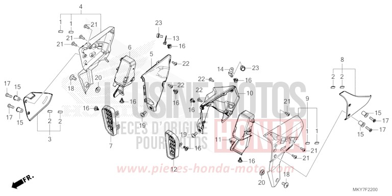 BUSE de CB650R MAT GUNPOWDER BLACK METALLIC (NH436) 2026
