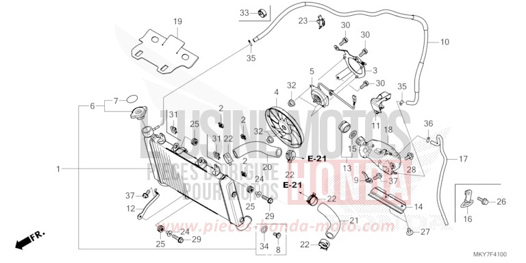 RADIATEUR de CB650R MAT JEANS BLUE METALLIC (PB417) de 2026