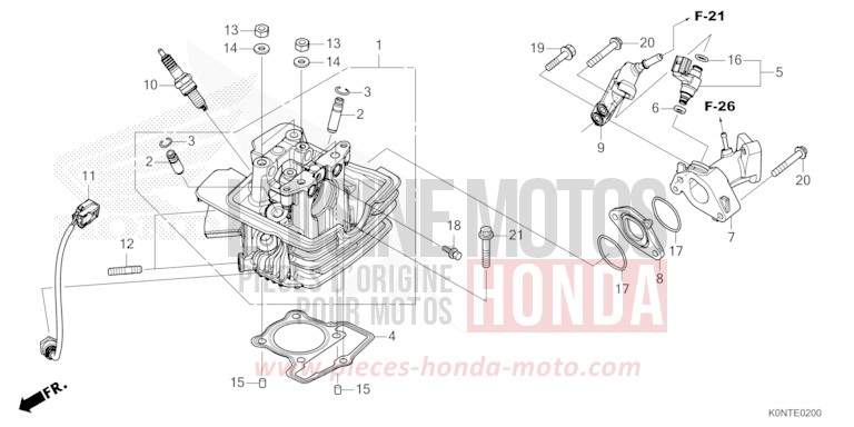 CULASSE/INJECTEUR de CBF125MEF IMPERIAL RED METALLIC (R355) 2026
