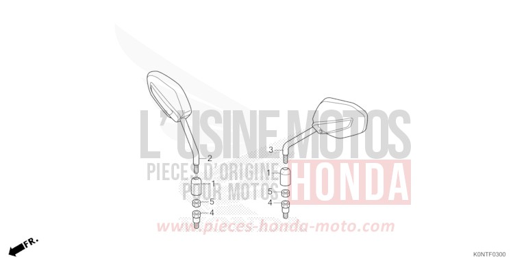 MIROIR de CBF125MEF IMPERIAL RED METALLIC (R355) 2026