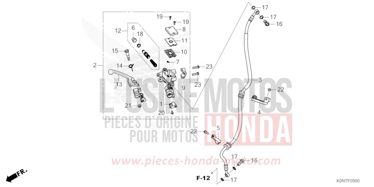 MAITRE-CYLINDRE DE FREIN AVANT CYLINDRE de CBF125MEF IMPERIAL RED METALLIC (R355) 2026