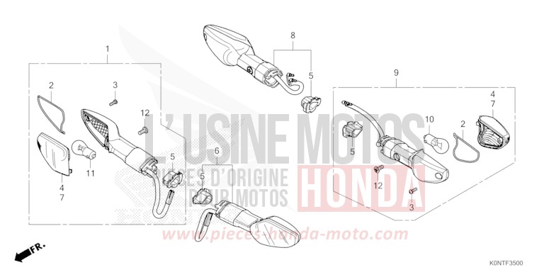 CLIGNOTANT de CBF125MEF IMPERIAL RED METALLIC (R355) 2026