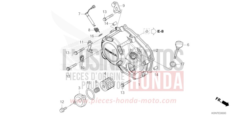 PANNEAU CARTER-MOTEUR D. de CBF125MEF MAT AXIS GRAY METALLIC (NH303) 2026