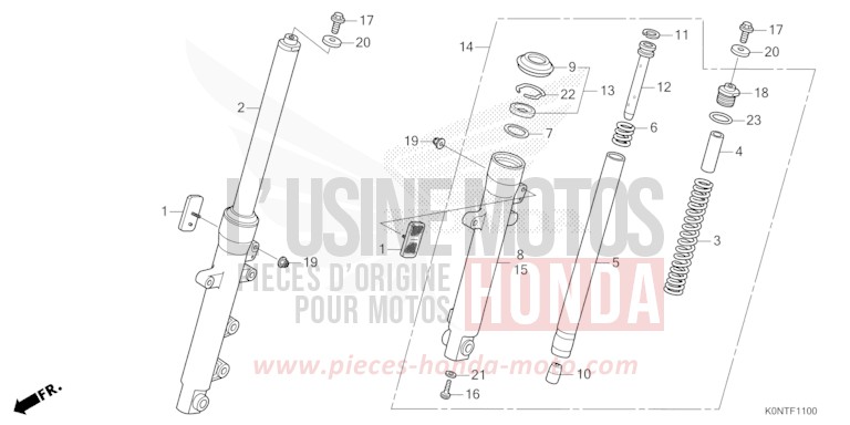 FOURCHETTE AVANT de CBF125MEF MAT AXIS GRAY METALLIC (NH303) 2026
