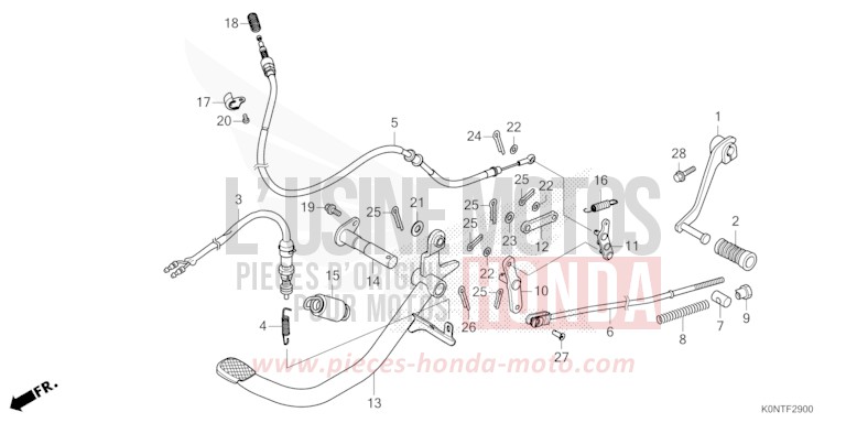 PEDALE de CBF125MEF MAT AXIS GRAY METALLIC (NH303) 2026