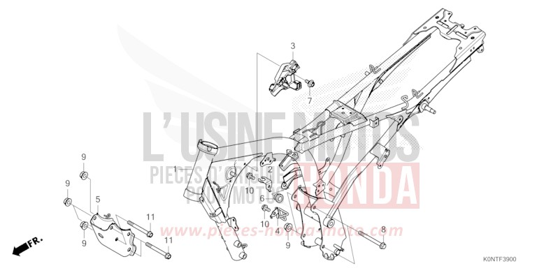 CARROSSERIE DE CHASSIS de CBF125MEF MAT AXIS GRAY METALLIC (NH303) 2026