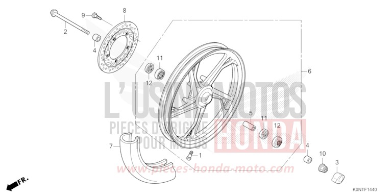 ROUE AVANT de CBF125MEF MAT MARVEL BLUE METALLIC (B227) 2026