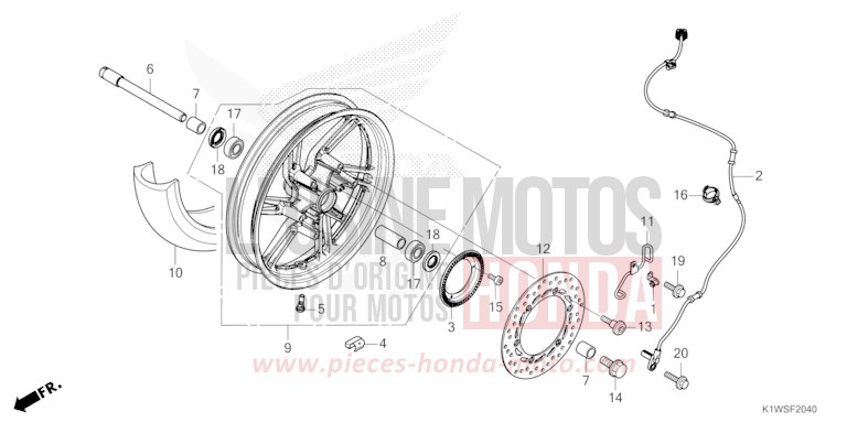 ROUE AVANT de SH350i NOIR (NH1) 2026