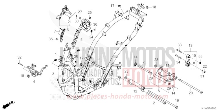 CARROSSERIE DE CHASSIS de SH350i NOIR (NH1) 2026