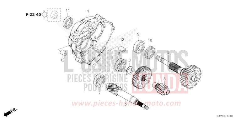 BOITE DE VITESSES de SH350i MAT PEARL DIASPRO RED (R414) 2026