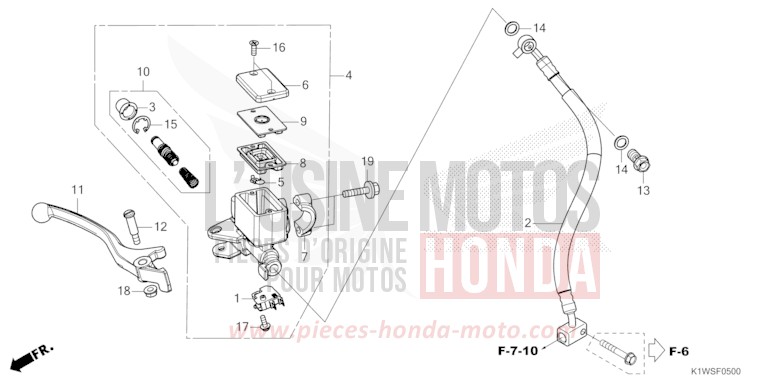 MAITRE-CYLINDRE DE FREIN AVANT CYLINDRE de SH350i MAT PEARL DIASPRO RED (R414) 2026