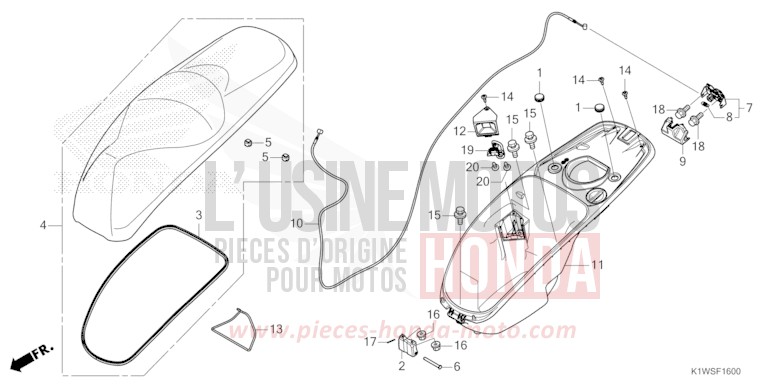 COMPARTIMENT A BAGAGES/SIEGE de SH350i MAT PEARL DIASPRO RED (R414) 2026