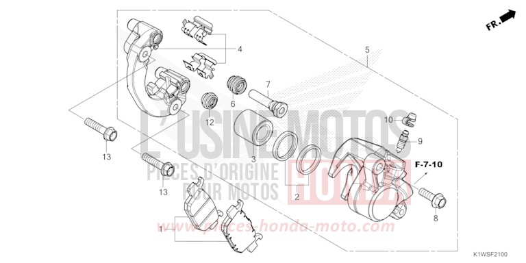 ETRIER DE FREIN ARRIERE de SH350i MAT PEARL DIASPRO RED (R414) 2026