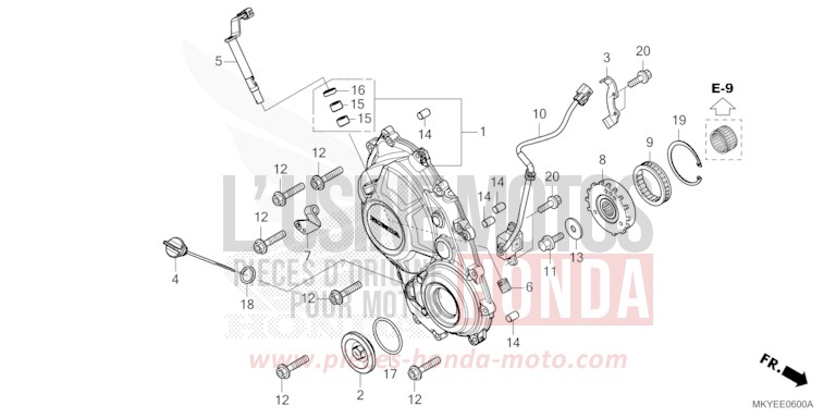 PANNEAU CARTER-MOTEUR D. de CB650R MAT GUNPOWDER BLACK METALLIC (NH436) 2025