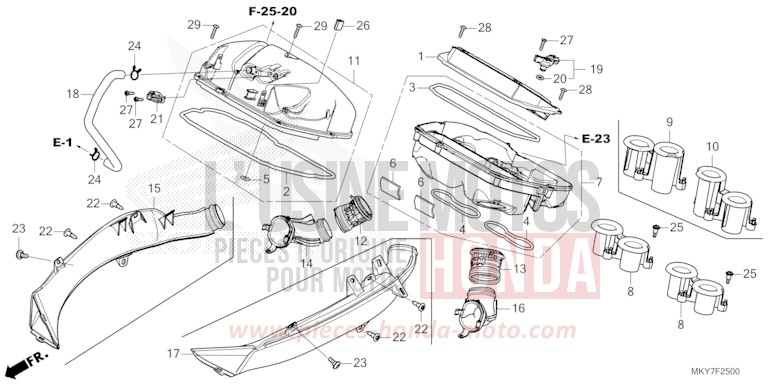 FILTRE A AIR de CBR650R GRAND PRIX RED (R380) 2026