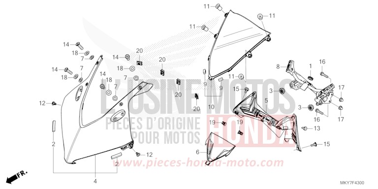 PANNEAU SUPERIEUR de CBR650R MAT GUNPOWDER BLACK METALLIC (NH436) 2026