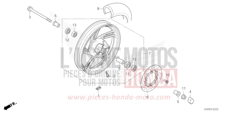 ROUE AVANT de SH125 MAT JEANS BLUE METALLIC (PB417) 2026