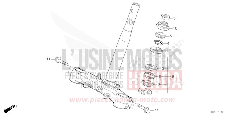 TIGE DE DIRECTION de SH125 MAT LUCENT SILVER METALLIC (NHC09) 2026